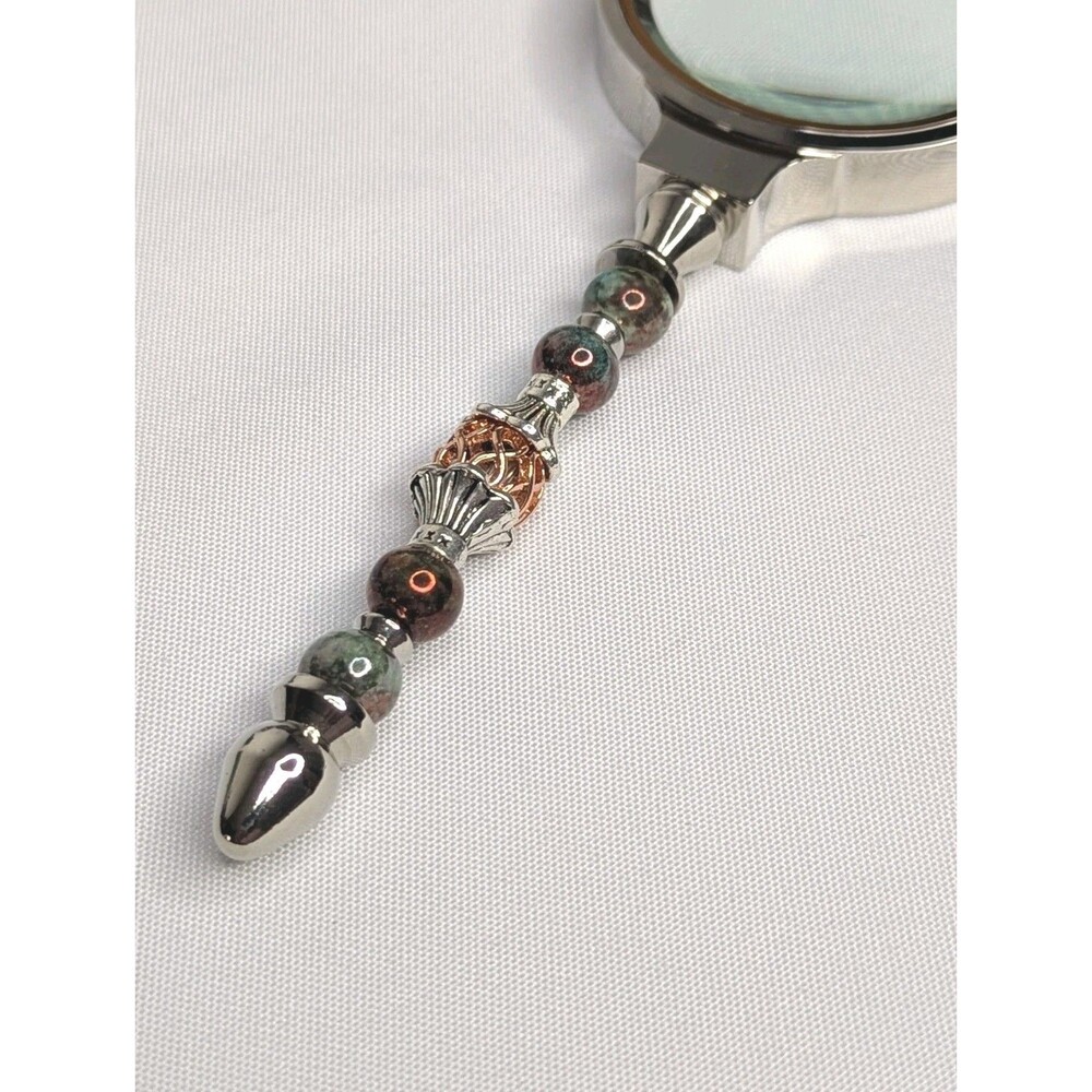 Magnifying Glass with Neutral Gemstone Beads - 6 inches, NEW - Picture 2 of 6